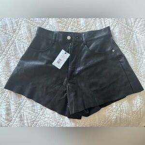 NWT WeWoreWhat vegan leather shorts